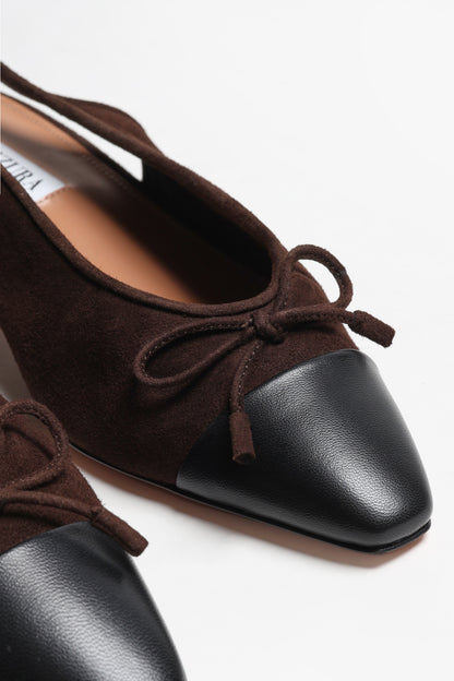 Slingbacks Gioia 35 in Espresso/BlackAquazzura - Anita Hass