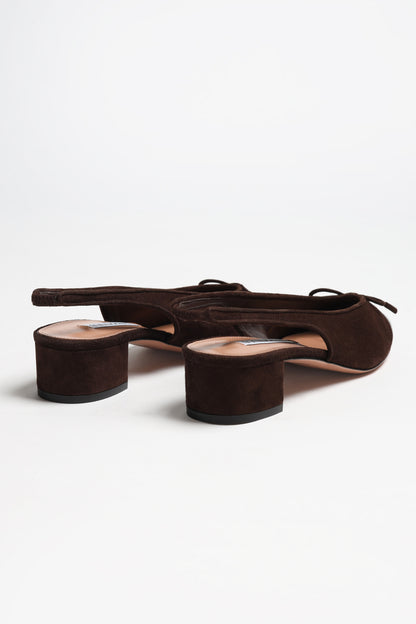 Slingbacks Gioia 35 in Espresso/BlackAquazzura - Anita Hass