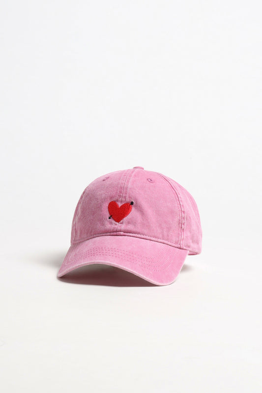 Cap 'Heart' in Washed Pink
