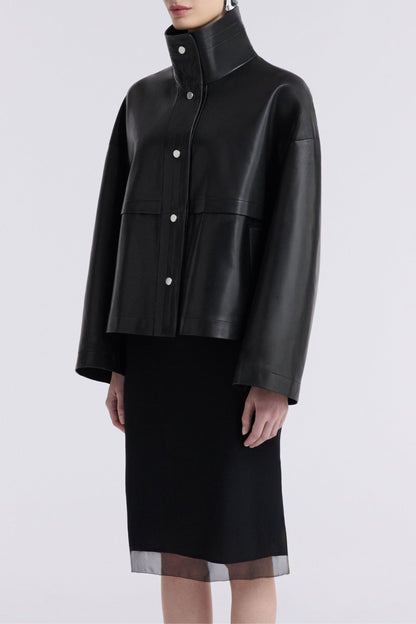 Park leather jacket in Noir Classique