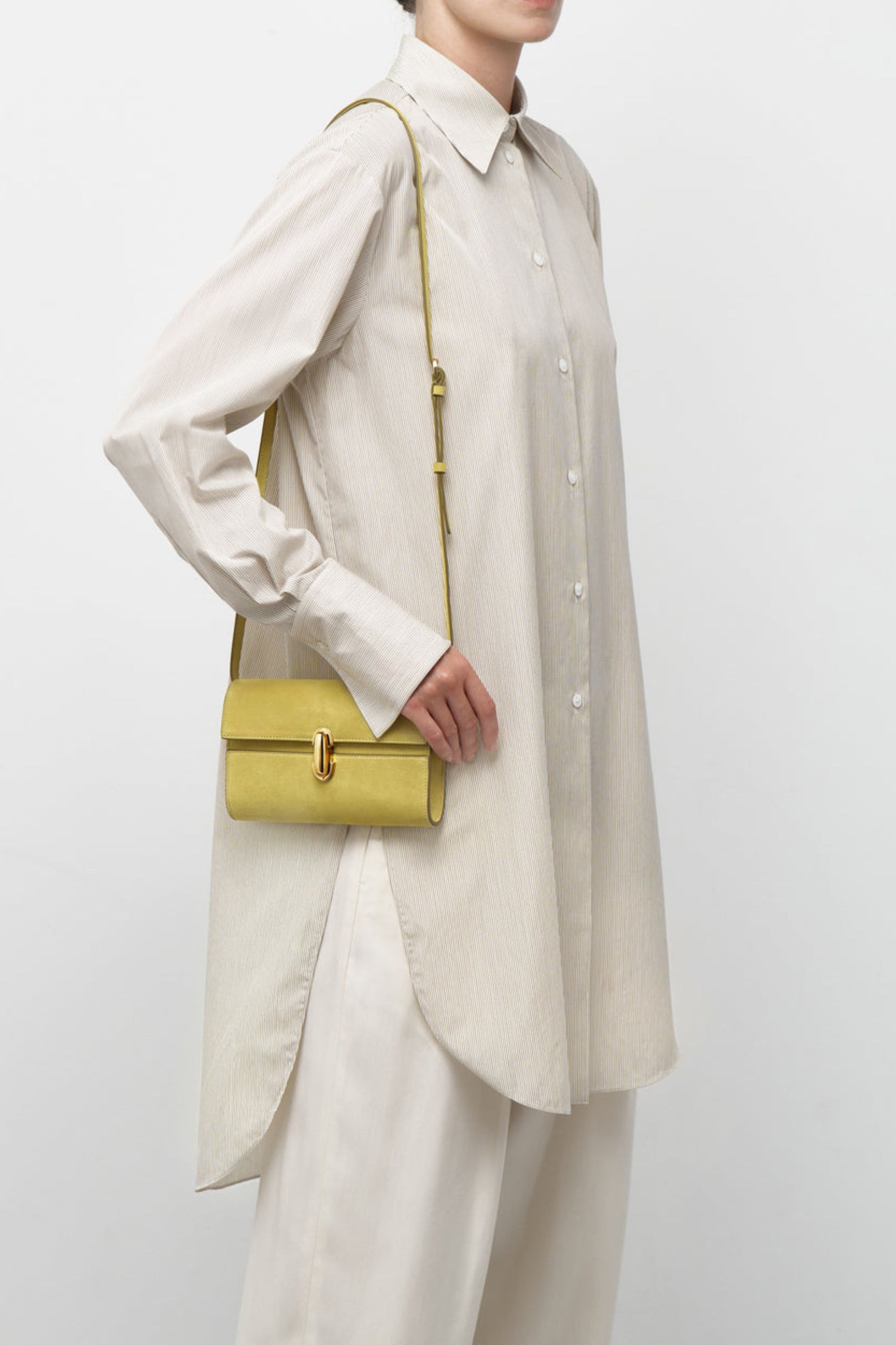Tasche Symmetry Mini in Suede ChartreuseSavette - Anita Hass