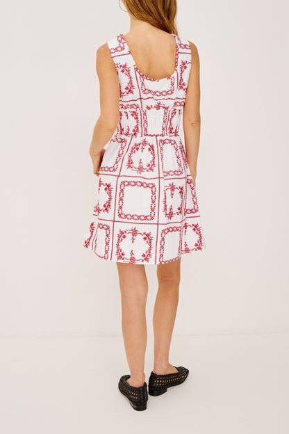 Cosette dress in Ivory/Red
