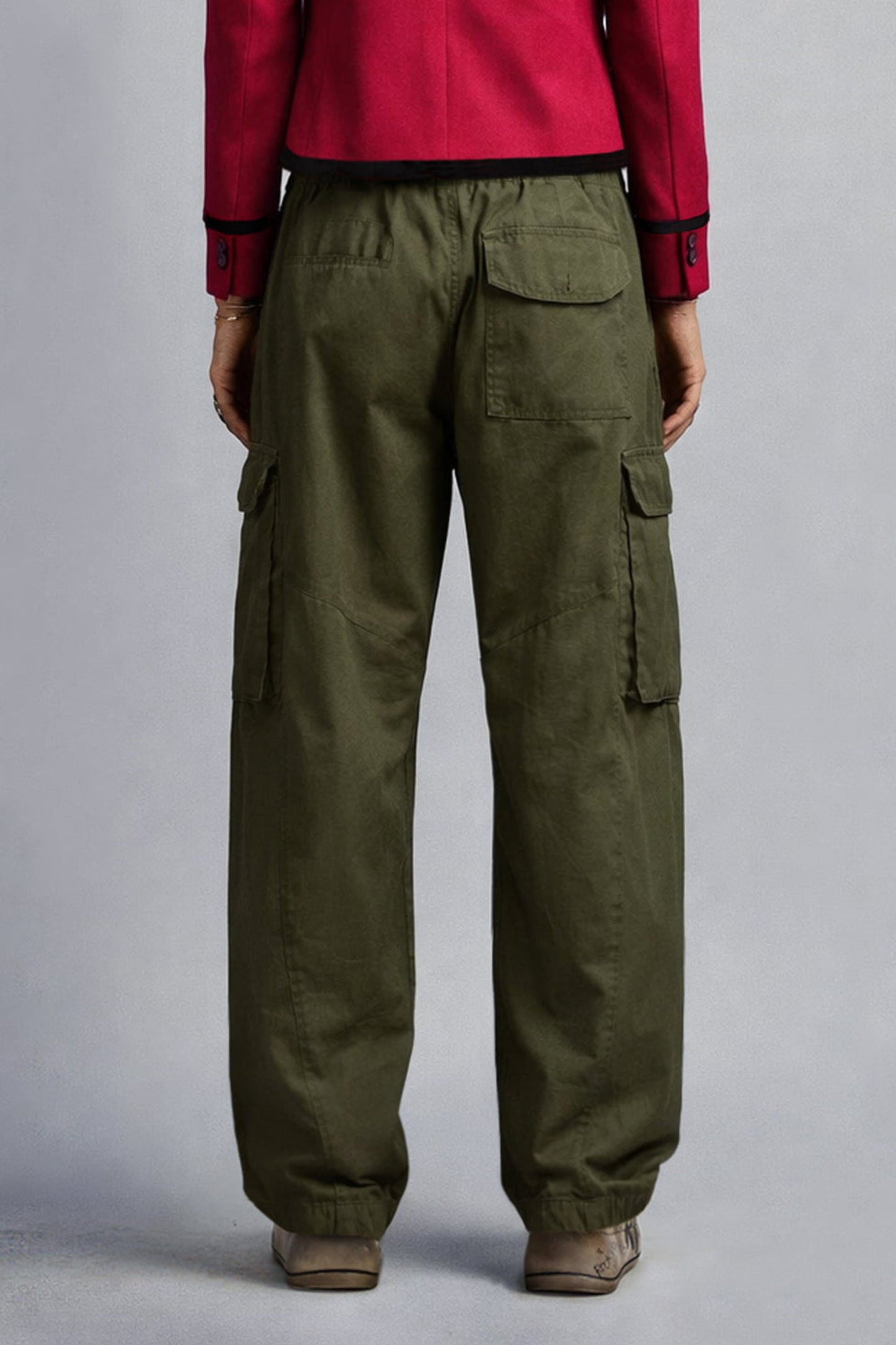 Barrel Cargo trousers in Olive Green