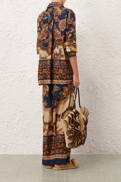 Camicetta Aster in blu navy stile giacobiano