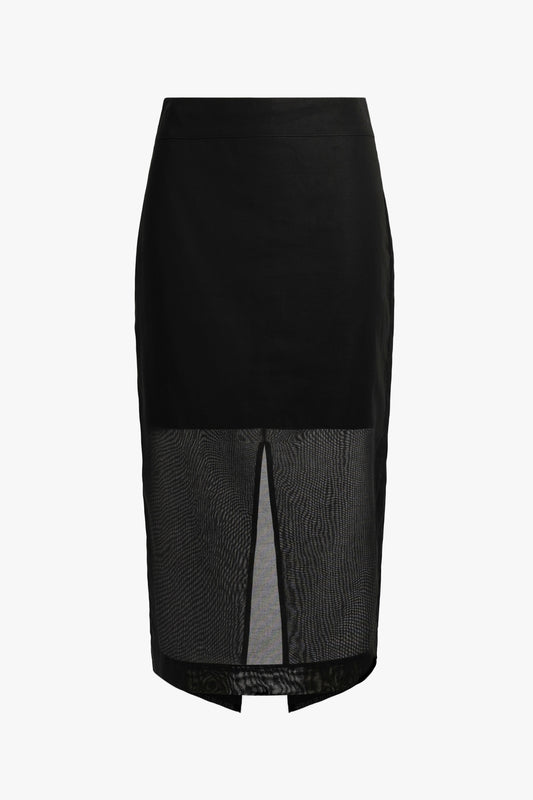Sheer skirt in black