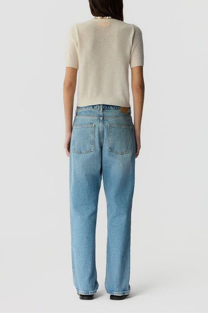 Compass knitted shirt in cream