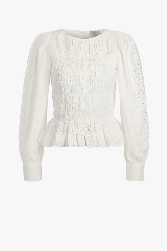 Bluse Tabi in White Embroidery