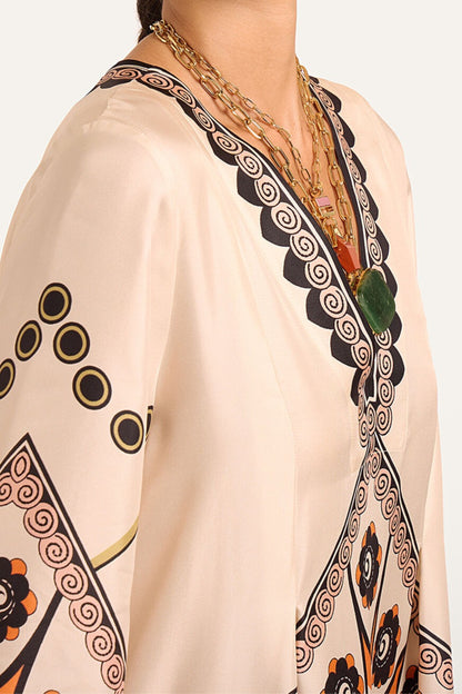 Twin Flame Dress in Plume Placée Ivory