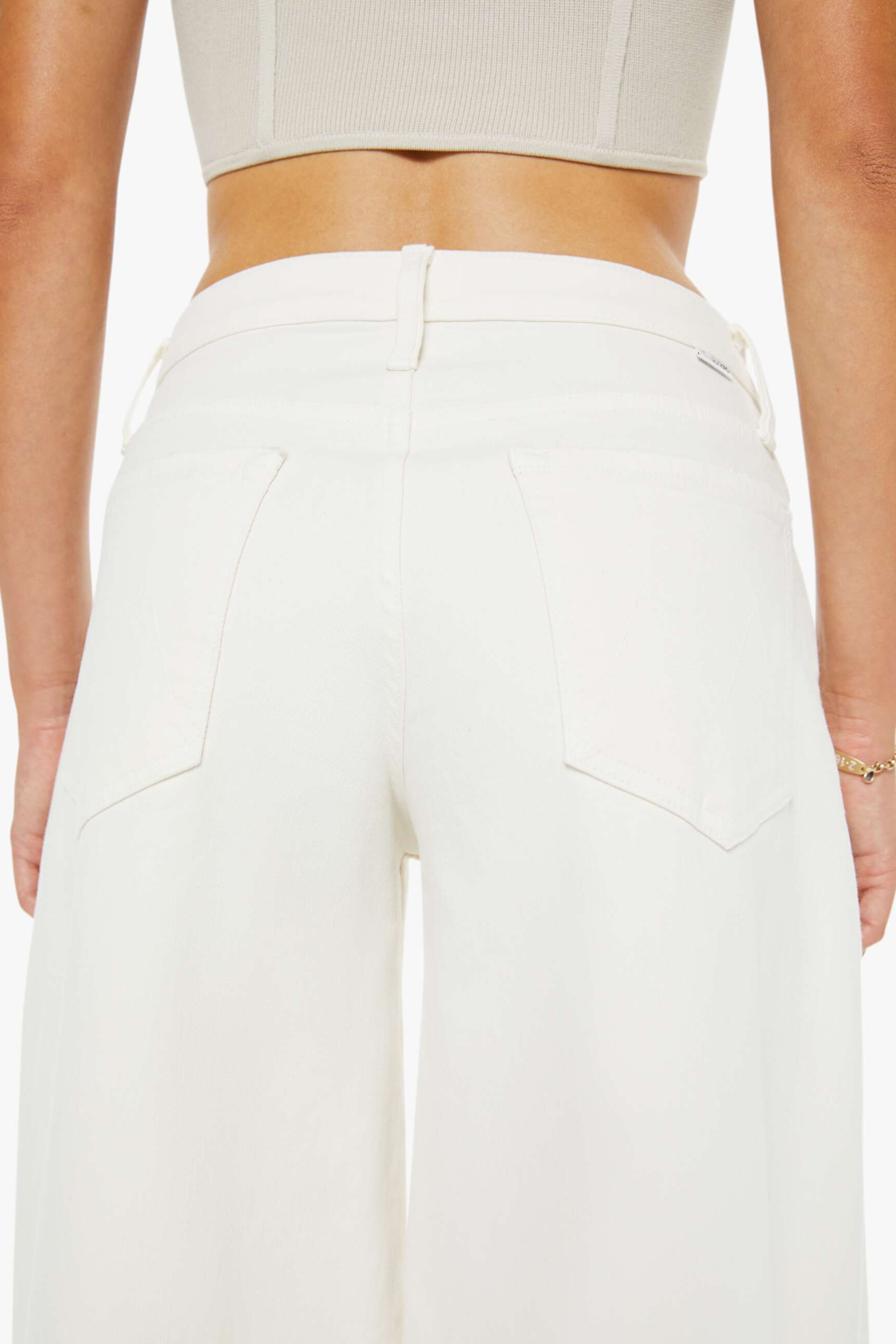 Jeans The Headliner Sneak in Cream PuffsMother - Anita Hass