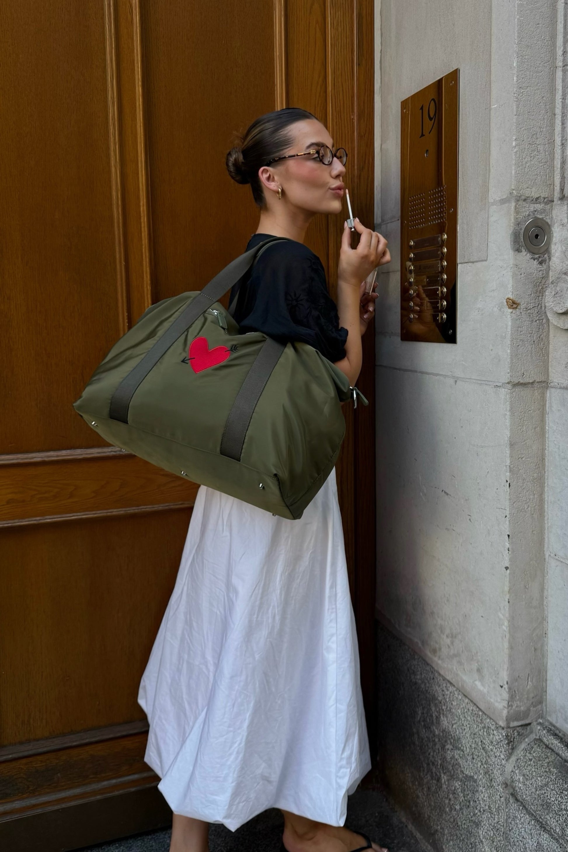 Tasche 'Heart' in Oliv NylonAnita Hass - Anita Hass