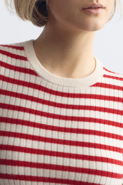 Pullover Alita Stripe in Ivory/RedNili Lotan - Anita Hass
