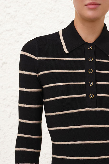 Longsleeve Crush Stripe in Schwarz/CremeZimmermann - Anita Hass