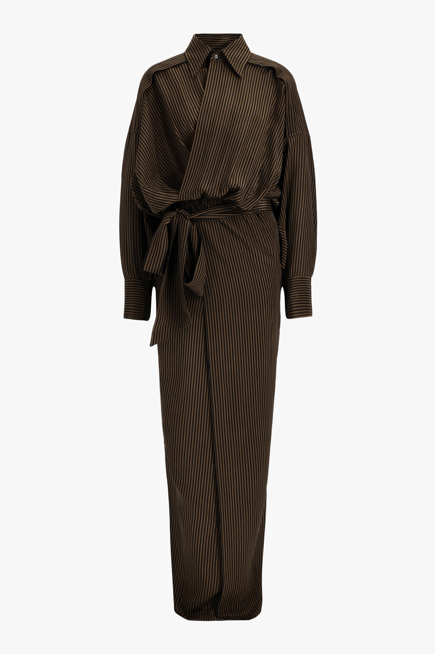 Kleid The Serenade in Brown/Black StripePetar Petrov - Anita Hass