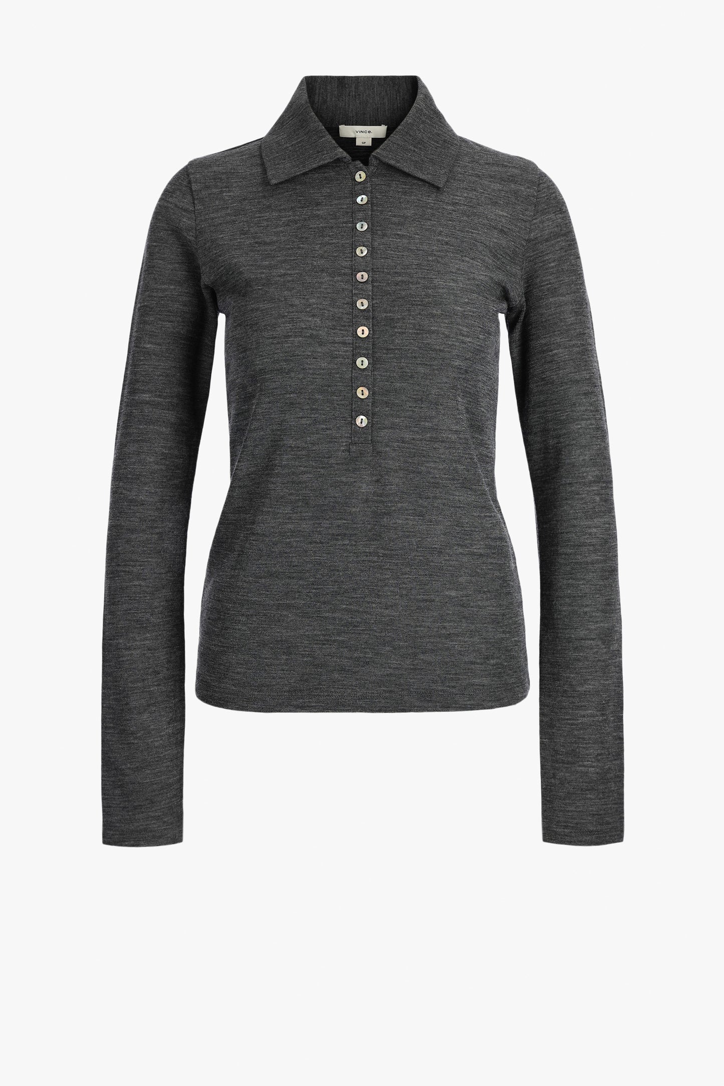 Longsleeve Polo in Heather GreyVince - Anita Hass