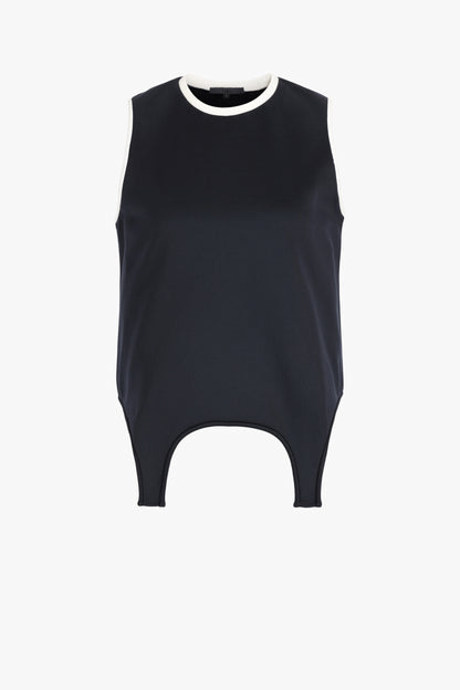 Active Flip knitted top in navy