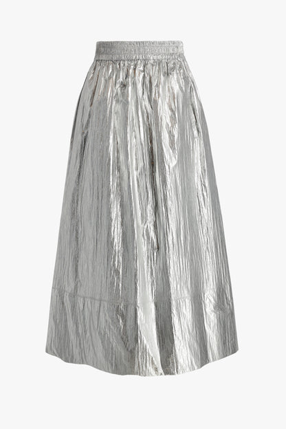 Skirt in silver metallic