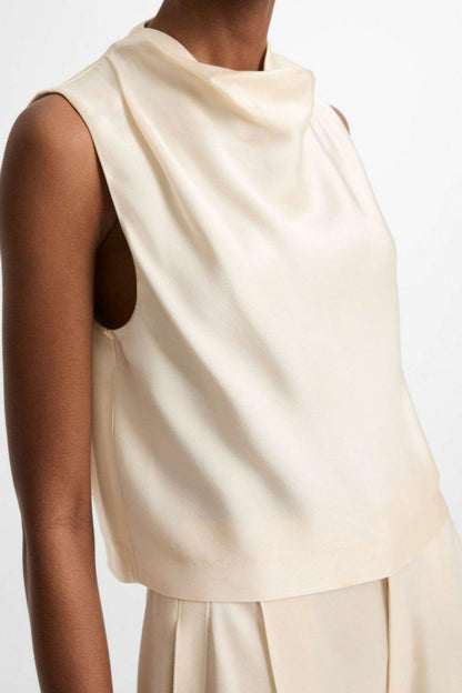 Top cowl neck in flax