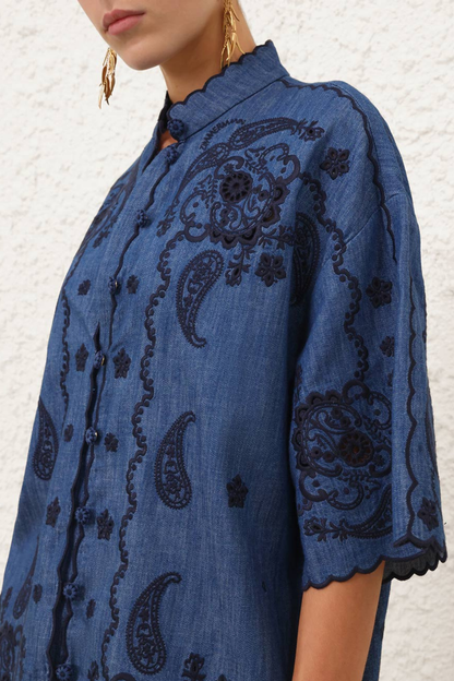 Bluse Aster in Railway BlueZimmermann - Anita Hass