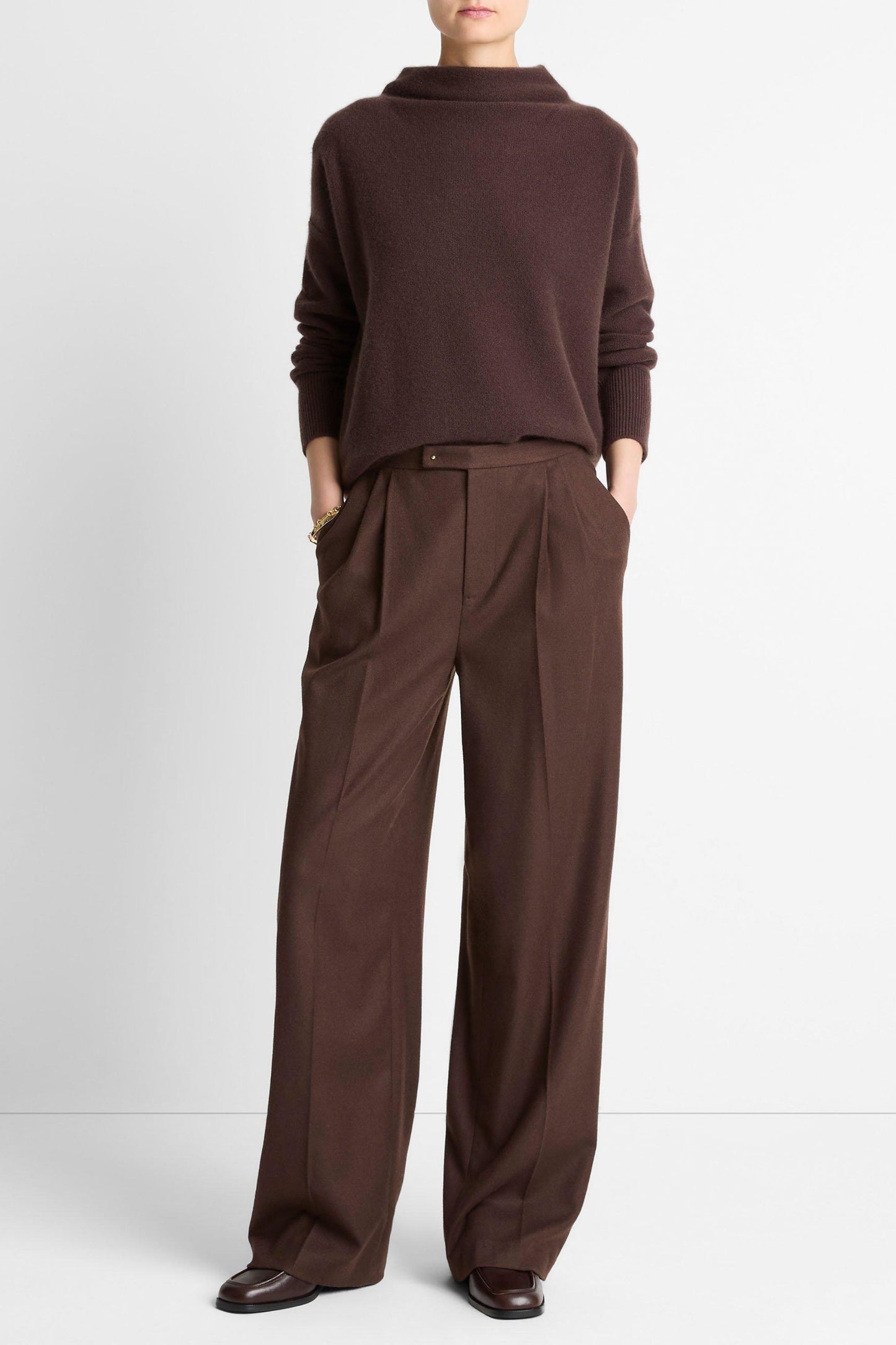 Hose Wide Leg Pleated in MochaVince - Anita Hass