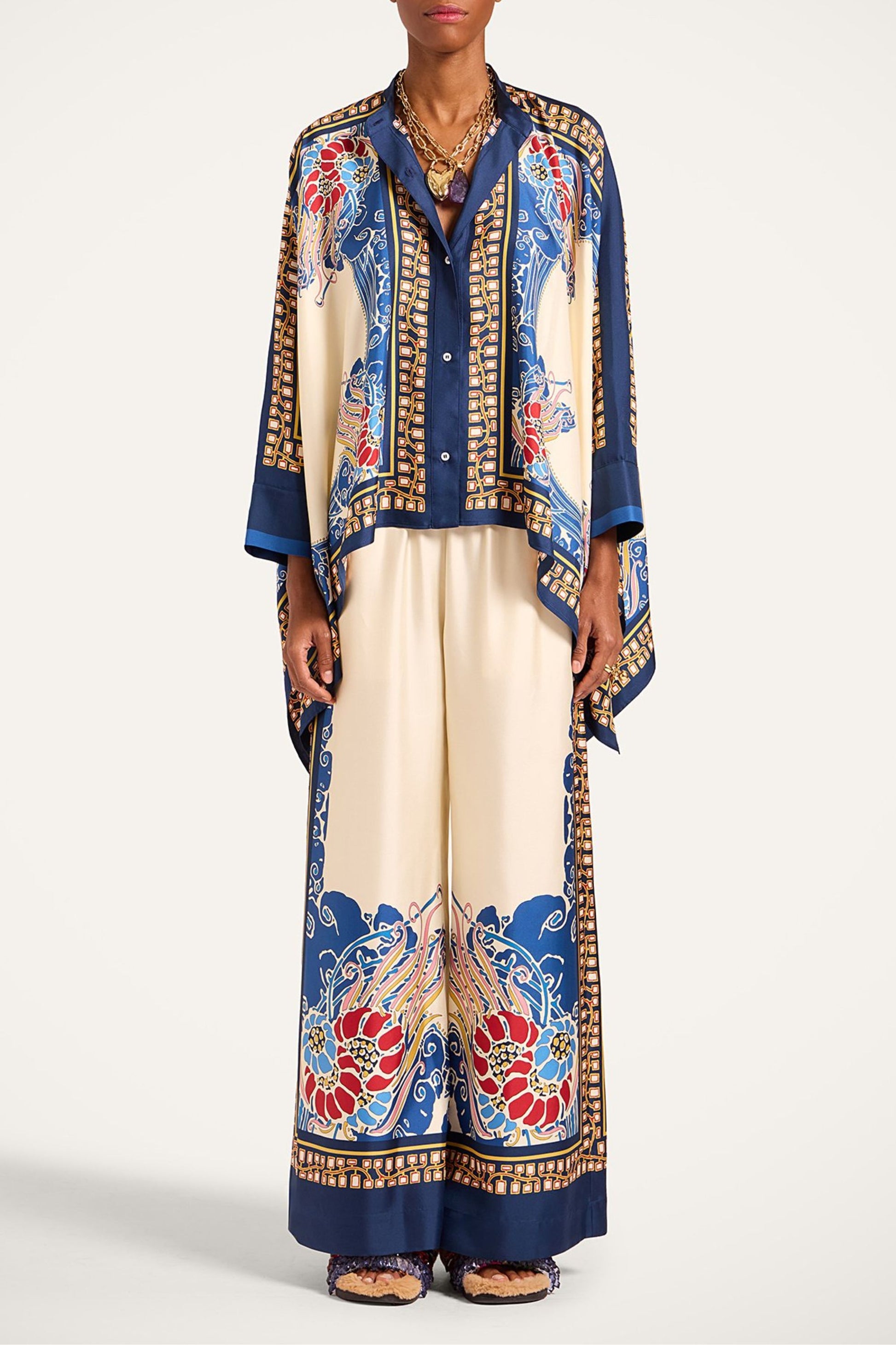 Bluse Foulard Lemuria in Ivory/NavyLa Double J - Anita Hass