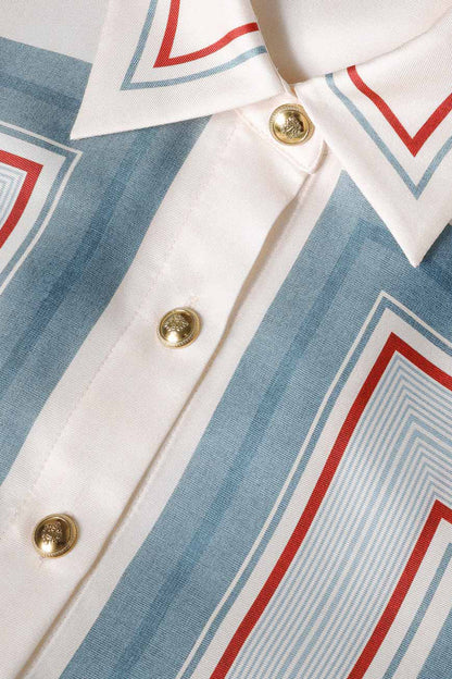 Bluse Relaxed Scarf in Ticking StripeZimmermann - Anita Hass