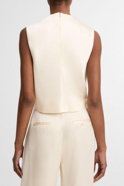 Top cowl neck in flax