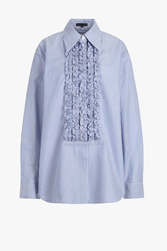 Striped Tuxedo blouse in Blue/White