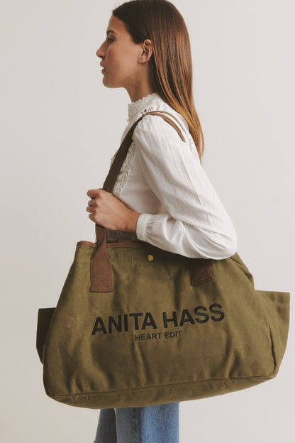 Tasche Moss in Oliv/CheckAnita Hass - Anita Hass