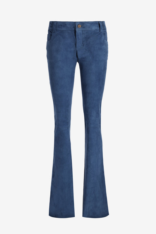 Pawlonia Light leather trousers in Azul