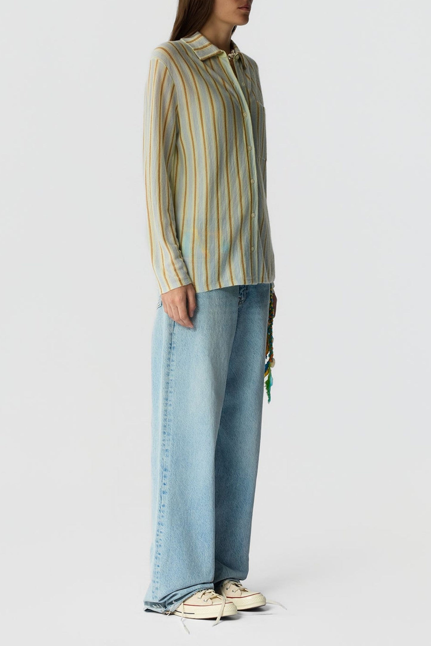 Bluse Stripe Showtime in Limewash