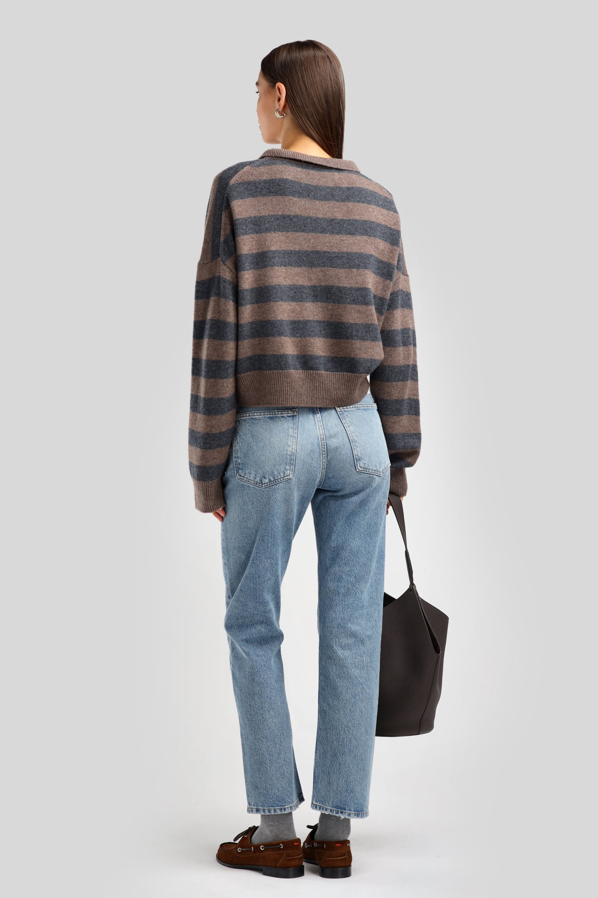 Strickpolo Celia in Taupe/AnthrazitLadneri - Anita Hass