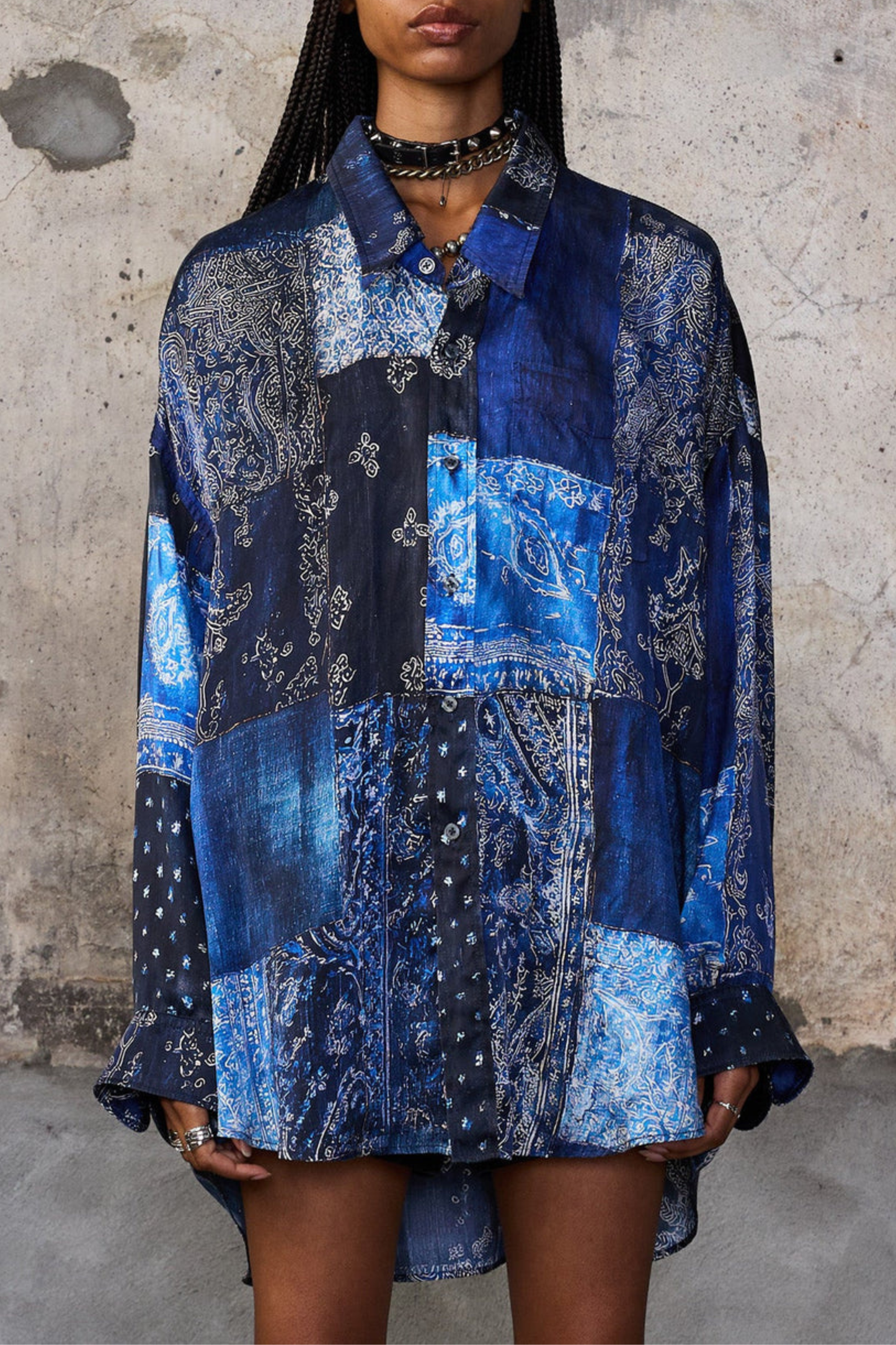Bluse Drop Neck in Blue BandanaR13 - Anita Hass