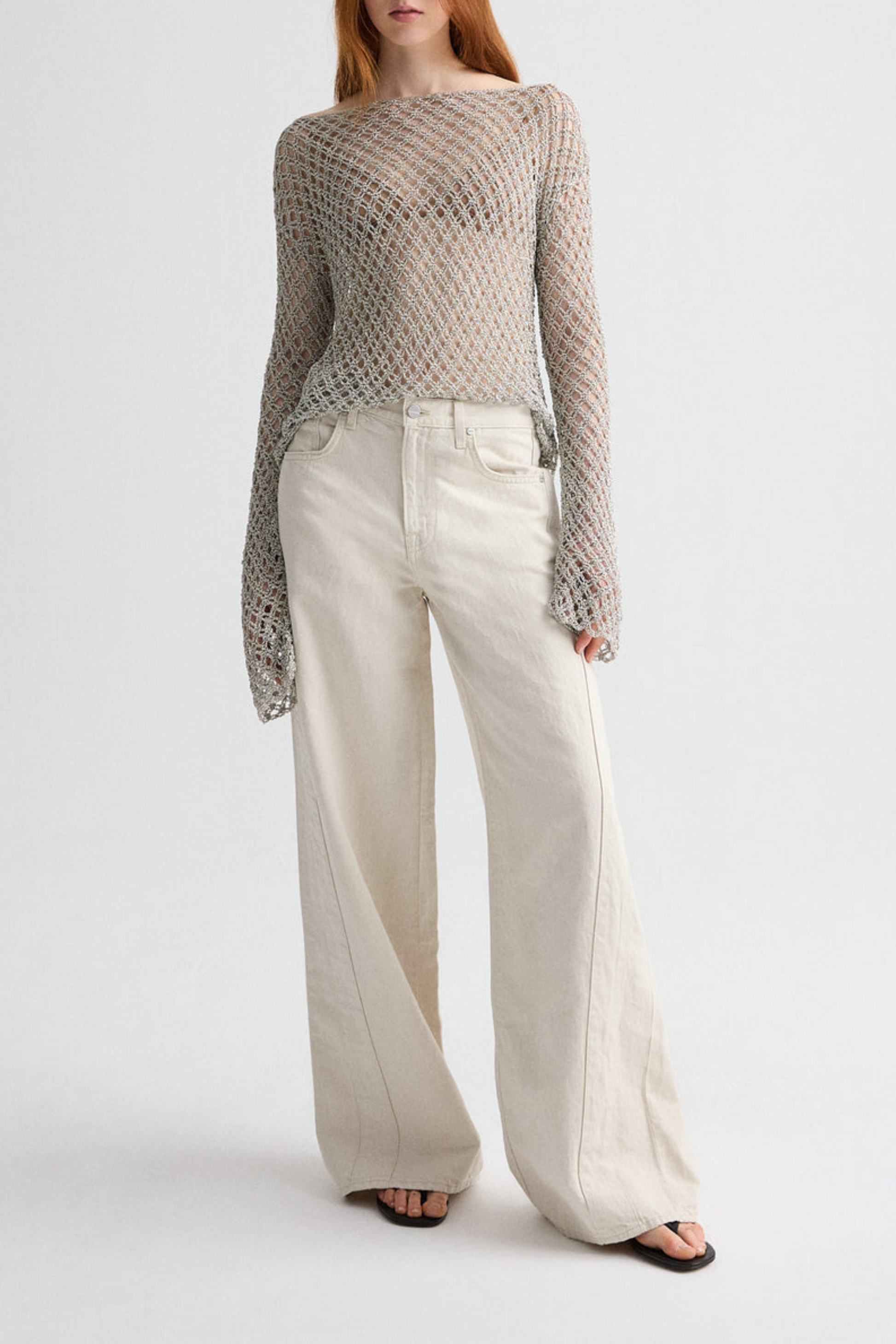 Pullover Crochet in Pale ChampagneTWP Clothing - Anita Hass