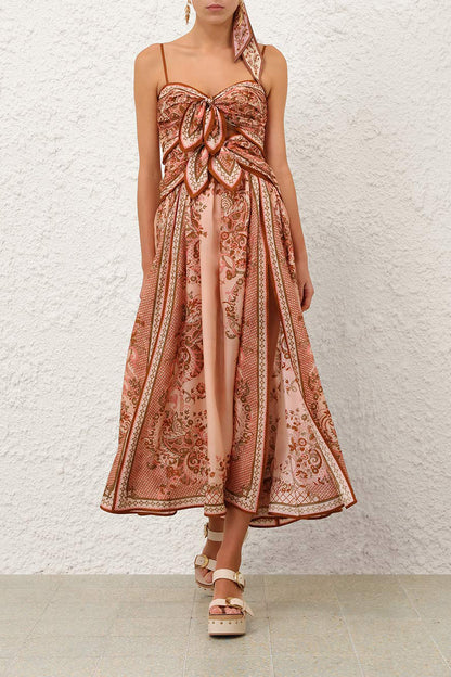 Robe « Aster Scarf » à motif floral « Pink Paisley »