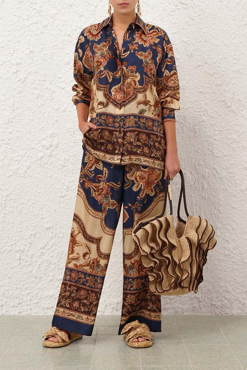 Camicetta Aster in blu navy stile giacobiano