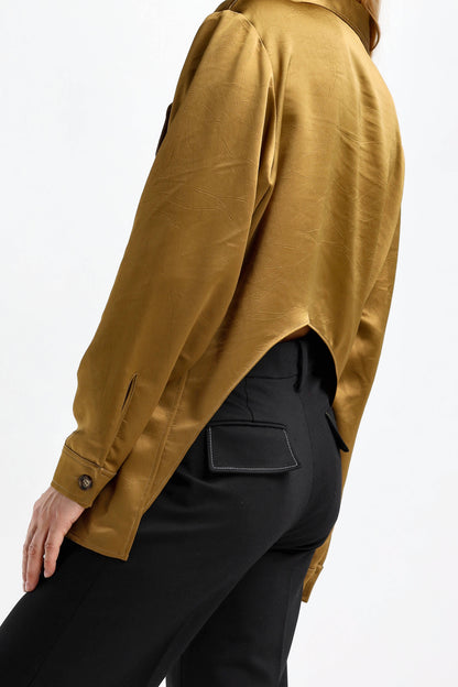 Bluse Patch Pocket in Tawny BrownVictoria Beckham - Anita Hass