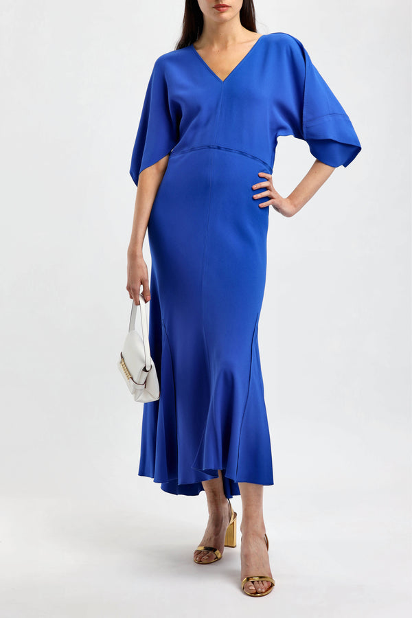 Kleid Godet in Bright BlueVictoria Beckham - Anita Hass
