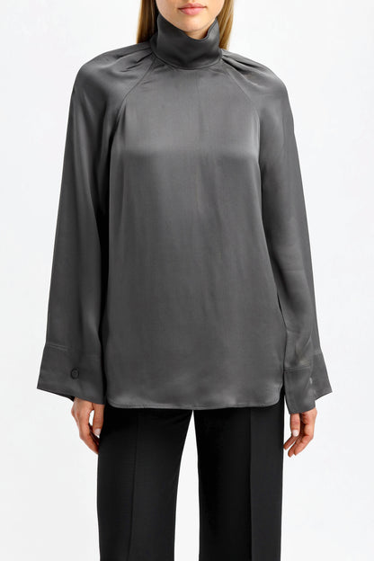 Bluse High-Neck in LeadToteme - Anita Hass
