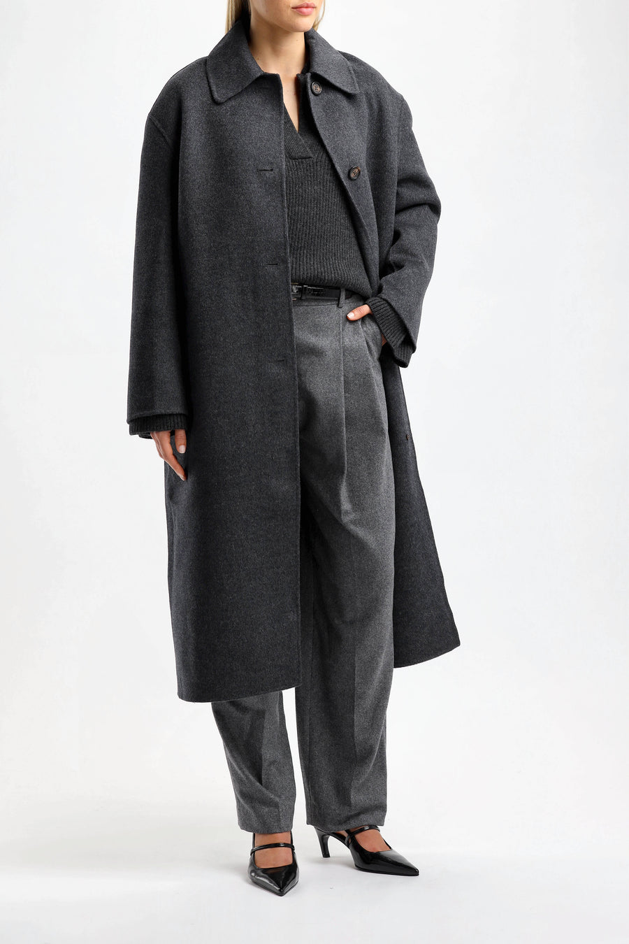 Coat Double Car in Charcoal