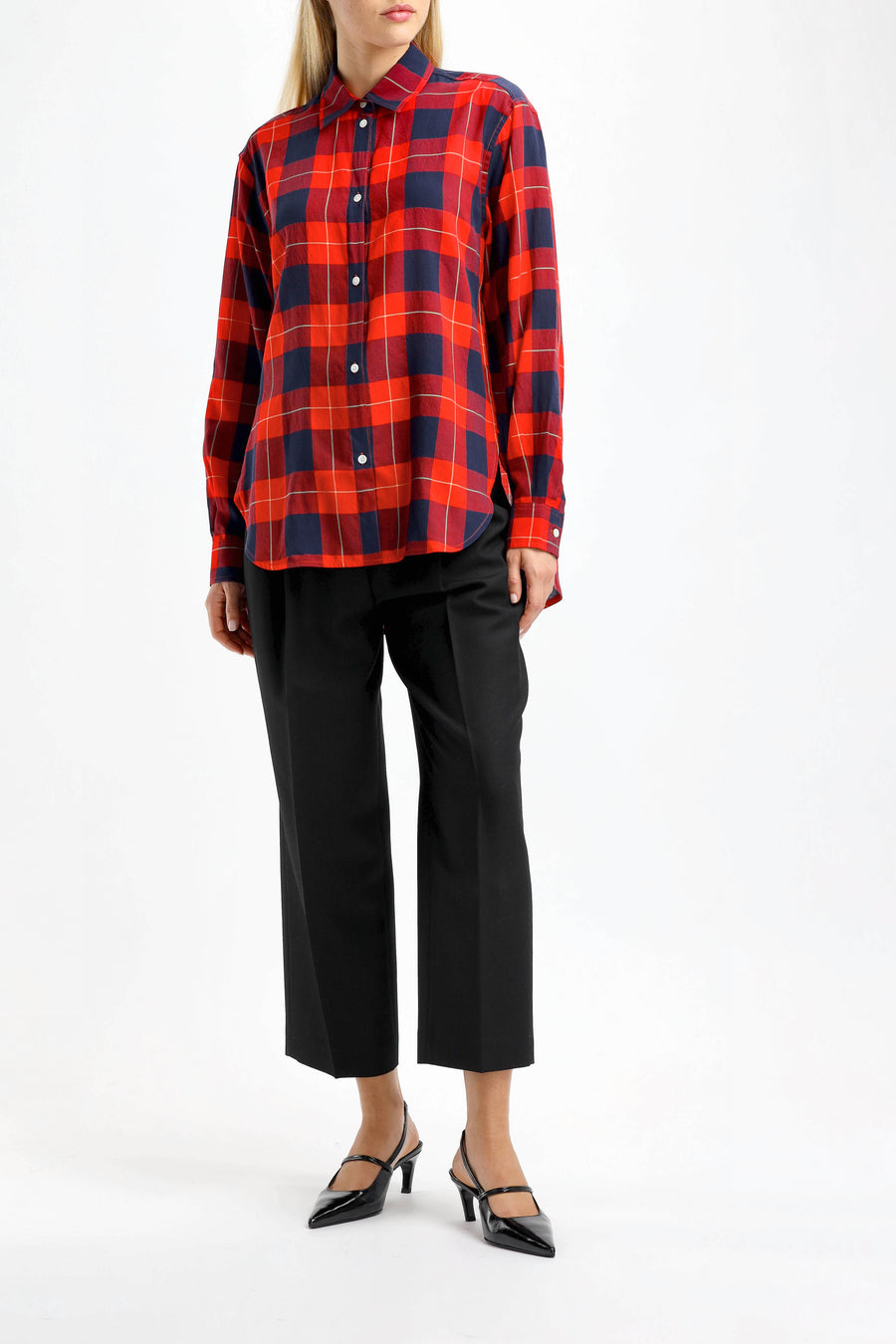 Blouse Tartan in Red Check
