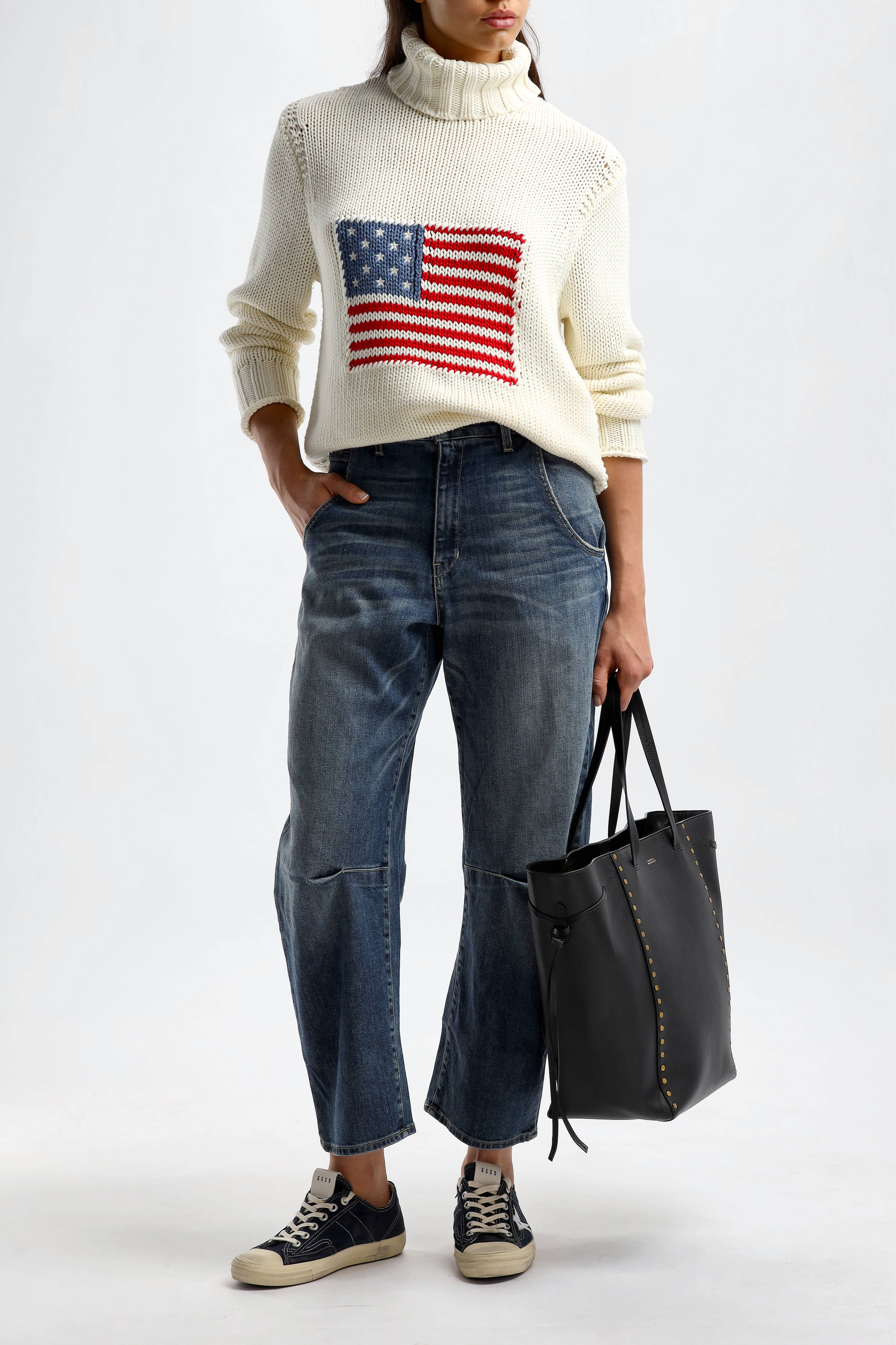 Sweater American Flag in Ecru anitahass