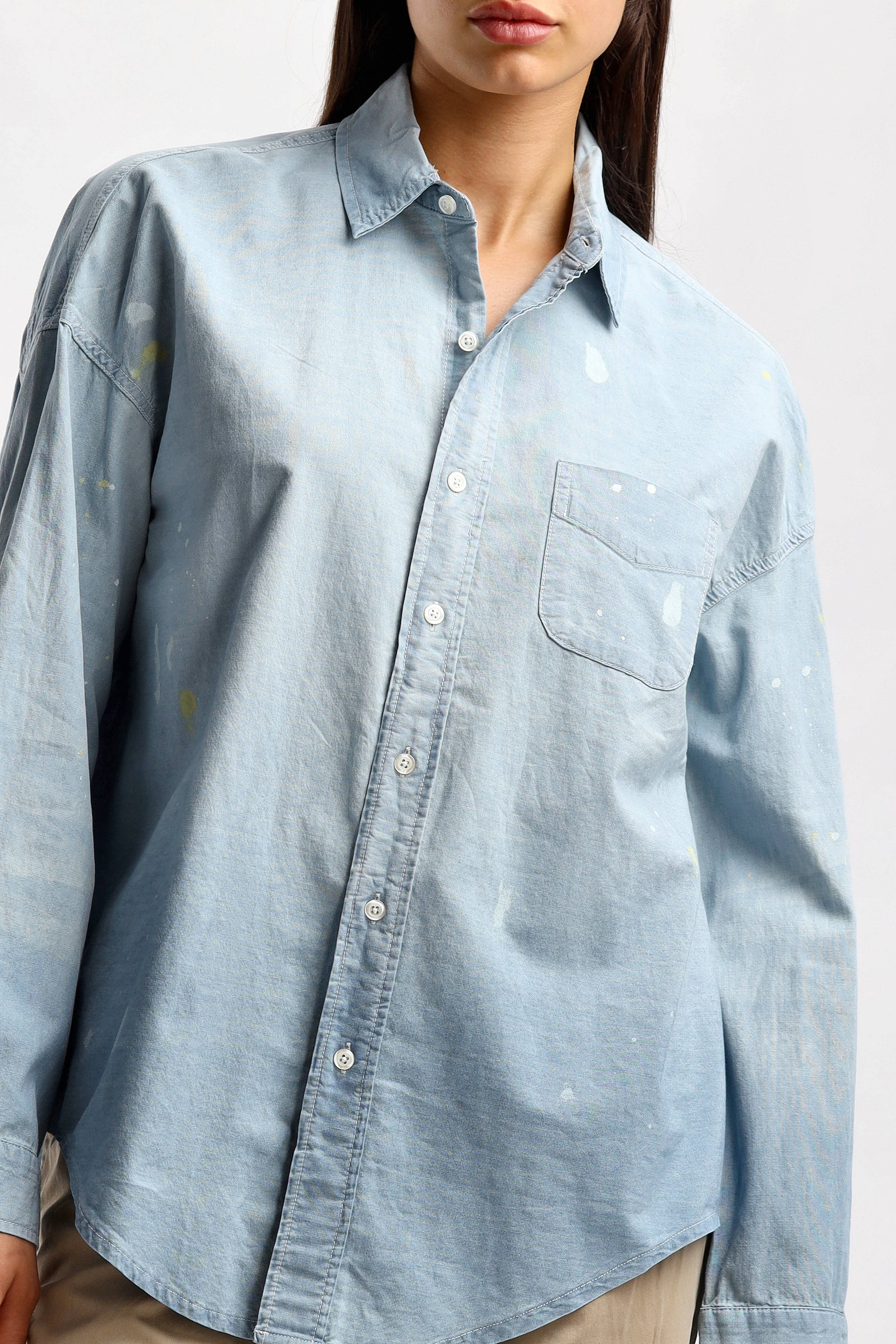 Bluse Boxy Button Up in Vintage BlueR13 - Anita Hass