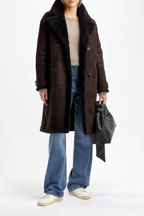 Mantel Shearling in CacaoYves Salomon - Anita Hass