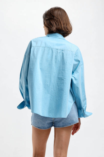 Bluse Cropped in Bright BlueDenimist - Anita Hass