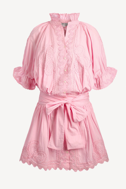 Blouson dress in pale pink