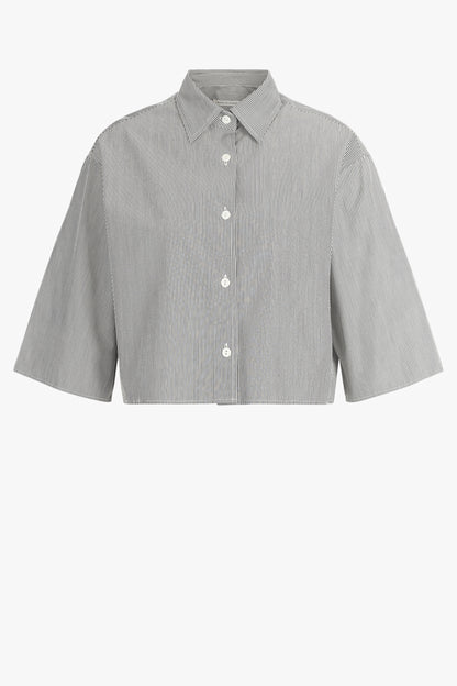 Bluse Cropped in Pinstripe BlackMaria McManus - Anita Hass