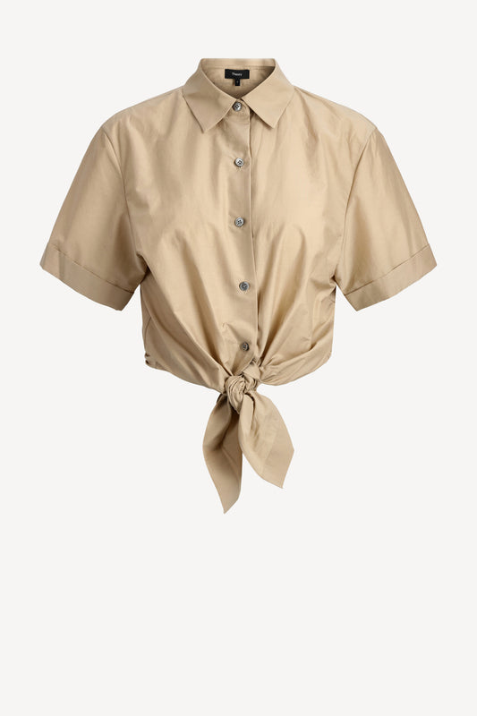 Bluse Tie Front in Soft GoldTheory - Anita Hass