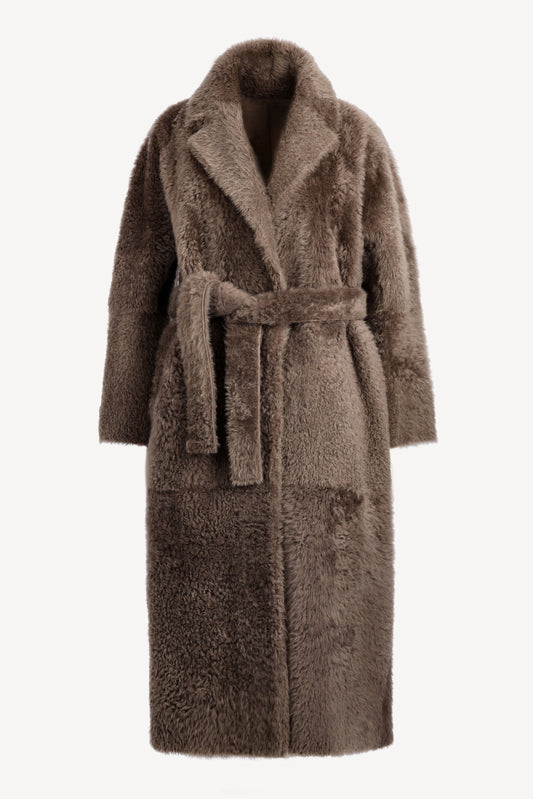 Maxi Teddy coat in toffee