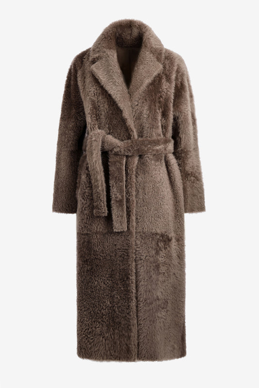 Maxi Teddy coat in toffee