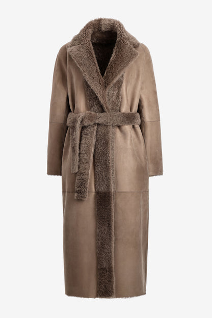 Maxi Teddy coat in toffee